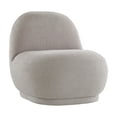thumbnail image 1 of Weston Home Lompoc Modern Boucle Accent Chair with Rounded Design and Lumbar Pillow, Light Gray Chair, 1 of 11