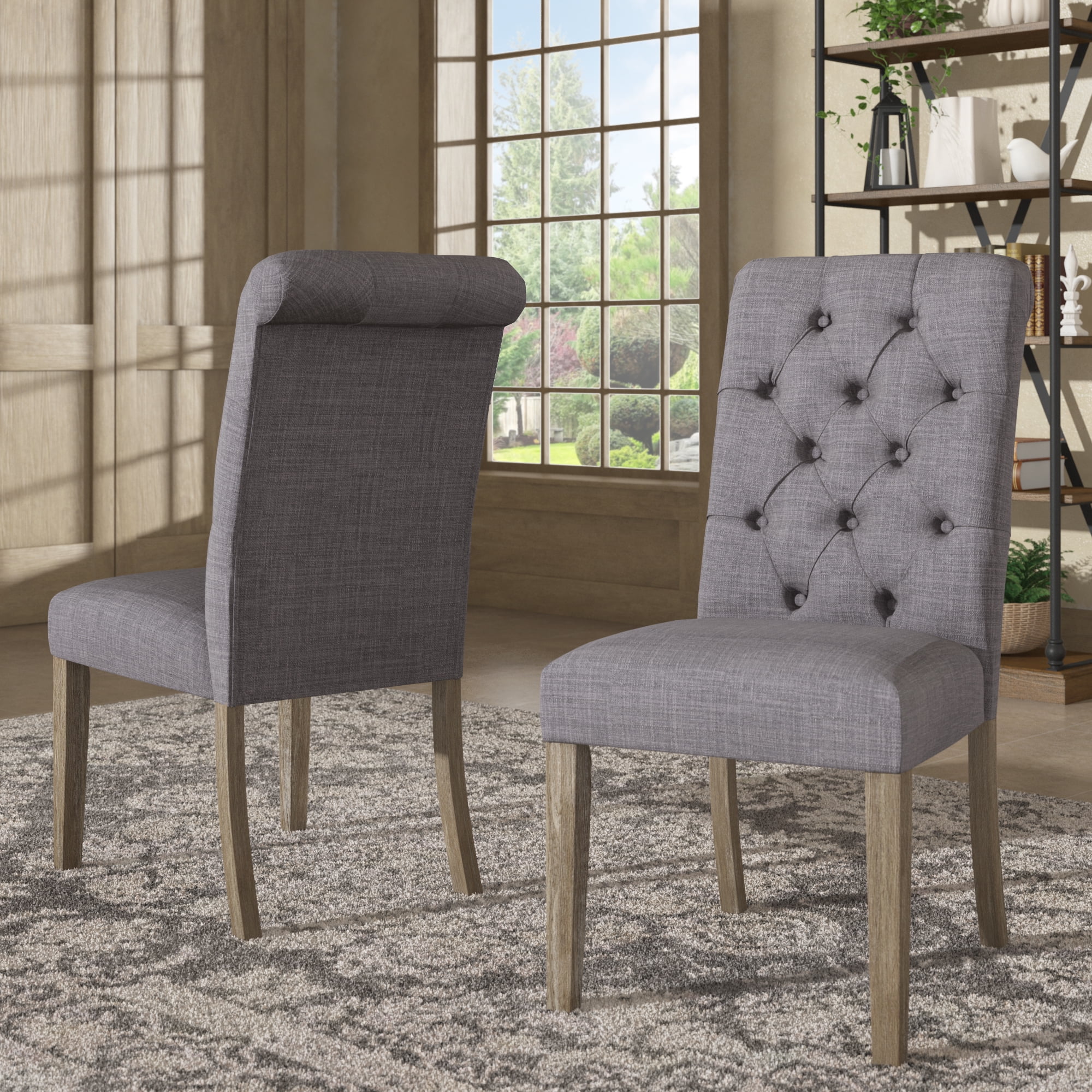 Gray wash 2024 wood dining chairs