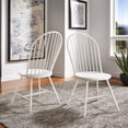 thumbnail image 1 of Weston Home Lydford Hoop High Back Windsor Metal Side Chair with Wood Seat, White (Set of 2), 1 of 7
