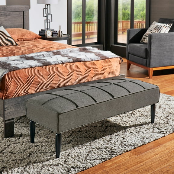 Weston Home Marcel Upholstered Bench, Gray
