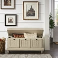 thumbnail image 1 of Weston Home Marin Storage Bench with Linen Seat Cushion, Antique White Finish, 1 of 10