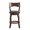 thumbnail image 1 of Weston Home McAllister Swivel 24" Wood Counter Stool, Brown Faux Leather, 1 of 5
