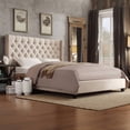 thumbnail image 1 of Weston Home Melford Wingback Tufted Platform Full Bed, Beige, 1 of 3