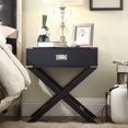 thumbnail image 1 of Weston Home Modern End Table with X-Base Legs and Drawer, Midnight, 1 of 1