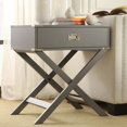thumbnail image 1 of Weston Home Modern End Table with X-Base Legs and Drawer, Slate Gray, 1 of 1