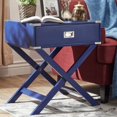 thumbnail image 1 of Weston Home Modern End Table with X-Base Legs and Drawer, Twilight Blue, 1 of 2