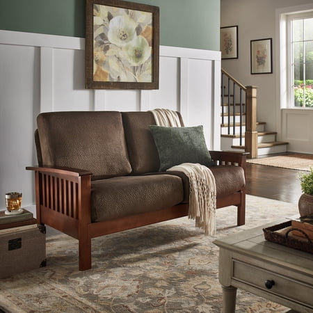Weston Home Monterey Loveseat, Dark Brown