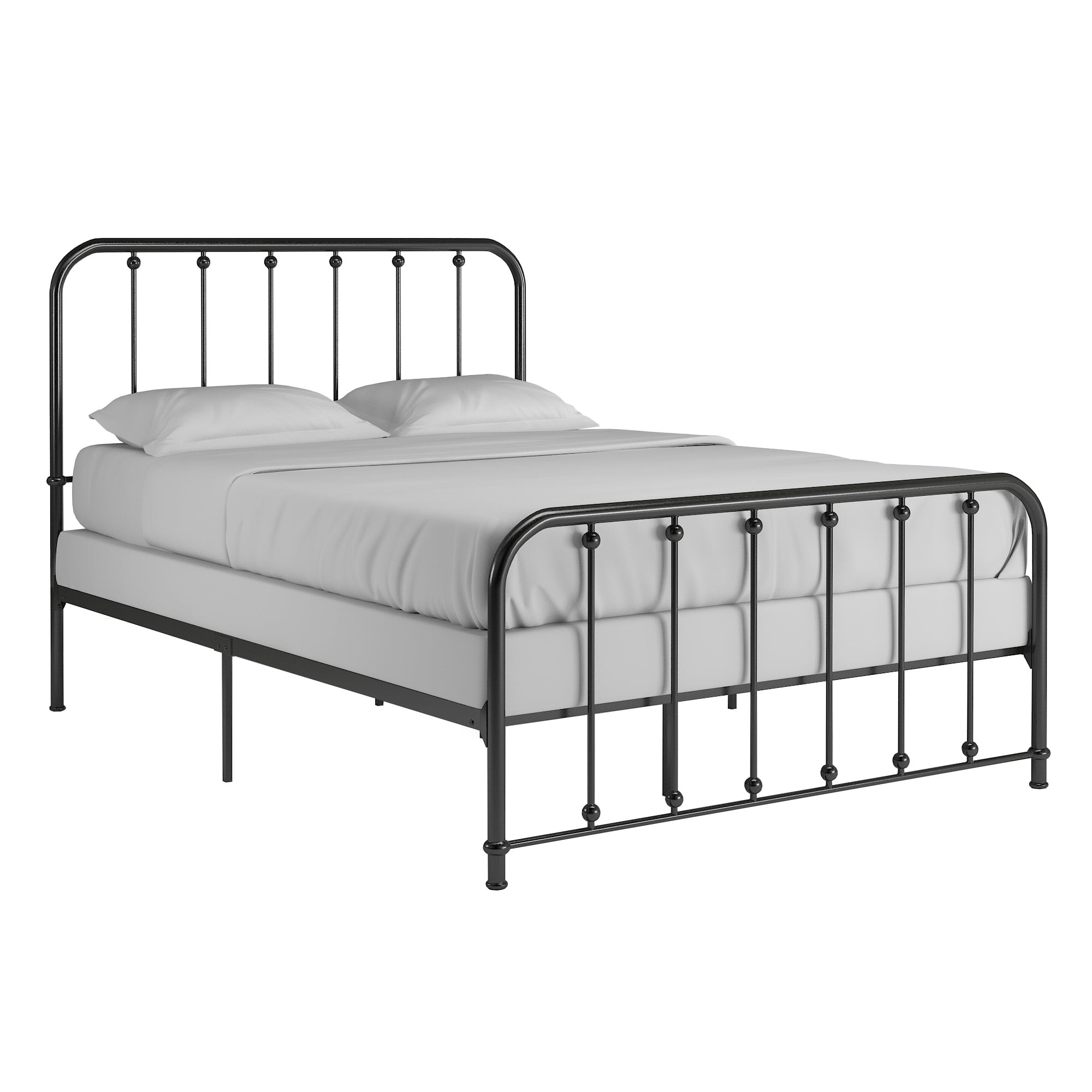 Weston Home Montgomery Spindle Metal Platform Bed, Full, Black
