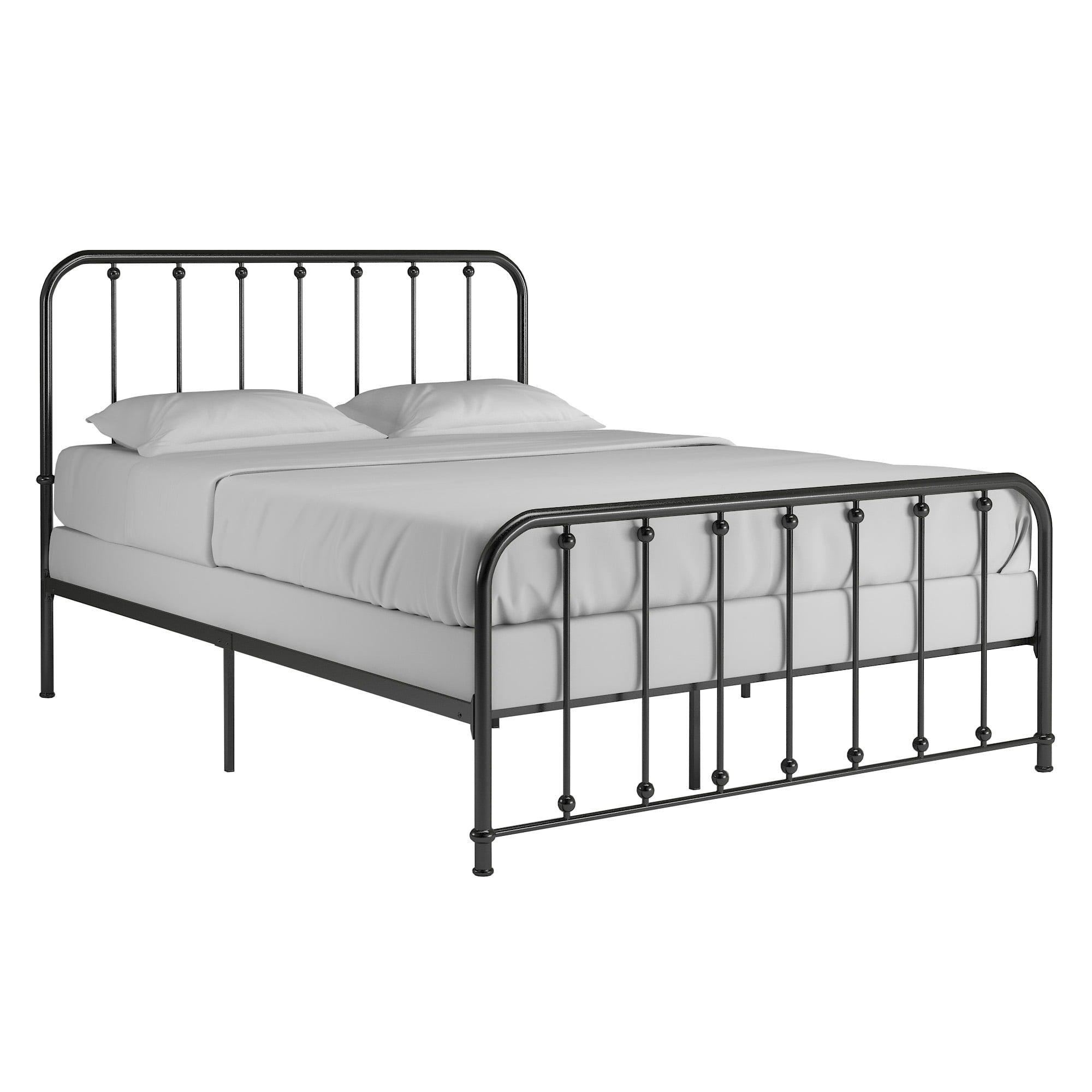 Weston Home Montgomery Spindle Metal Platform Bed, Queen, Black