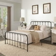 Weston Home Montgomery Spindle Metal Platform Queen Bed, Black