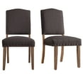thumbnail image 1 of Weston Home Nailhead Upholstered and Wood Dining Chair, Set of 2, Dark Gray Linen, 1 of 7