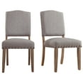 thumbnail image 1 of Weston Home Nailhead Upholstered and Wood Dining Chair, Set of 2, Gray Linen, 1 of 7