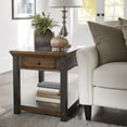 thumbnail image 1 of Weston Home Niccola Wood Rectangular End Table with Built-In Outlets, Dark Cherry Finish, 1 of 9