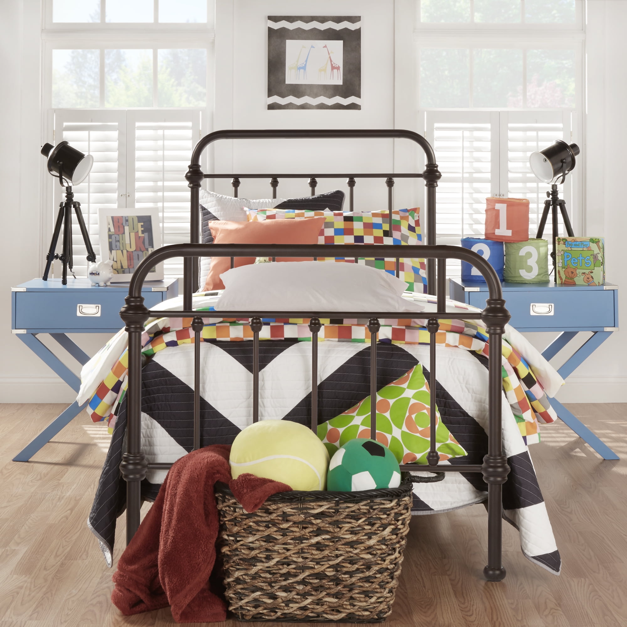 Weston Home Nottingham Metal Twin Bed, Antique Dark Bronze