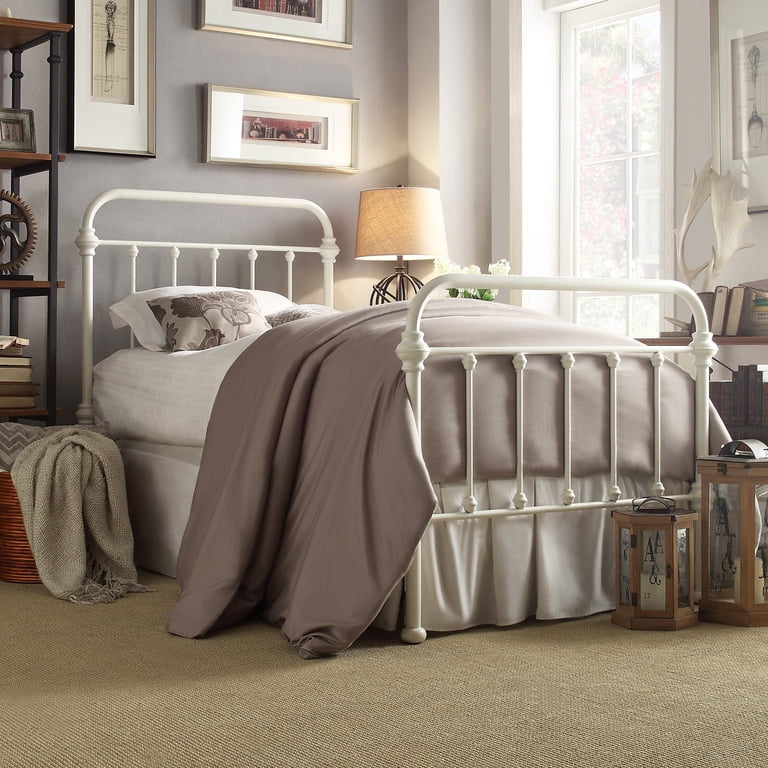 Weston Home Nottingham Metal Twin Bed, Antique White - Walmart.com