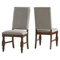 thumbnail image 1 of Weston Home Patterson Dark Oak Finish Upholstered Chairs, Set of 2, Gray, 1 of 4