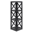 thumbnail image 1 of Weston Home Rebecca Wood 3-Shelf Corner Bookcase, Black, 1 of 6