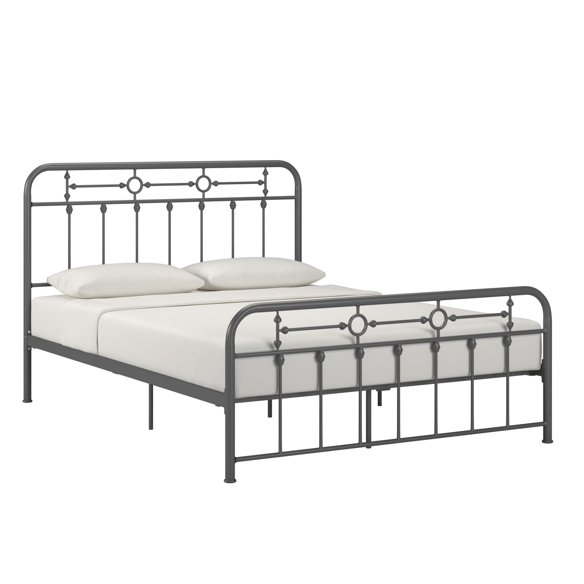 Weston Home Reeve Metal Spindle Platform Bed, Queen, Gray