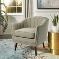 thumbnail image 1 of Weston Home Rhyl Mid-Century Modern Channel-Tufted Accent Chair, Grey, 1 of 8