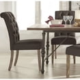 thumbnail image 1 of Weston Home Rolled Top Tufted Dining Chair, Set of 2, Dark Grey Linen, 1 of 2