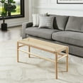 thumbnail image 1 of Weston Home Rovinj Solid Wood Bench with Weave Rope, 1 of 7