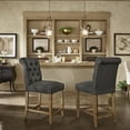 thumbnail image 1 of Weston Home Santine Tufted Rolled Back 24" Counter Height Stools, Set of 2, Dark Grey, 1 of 7