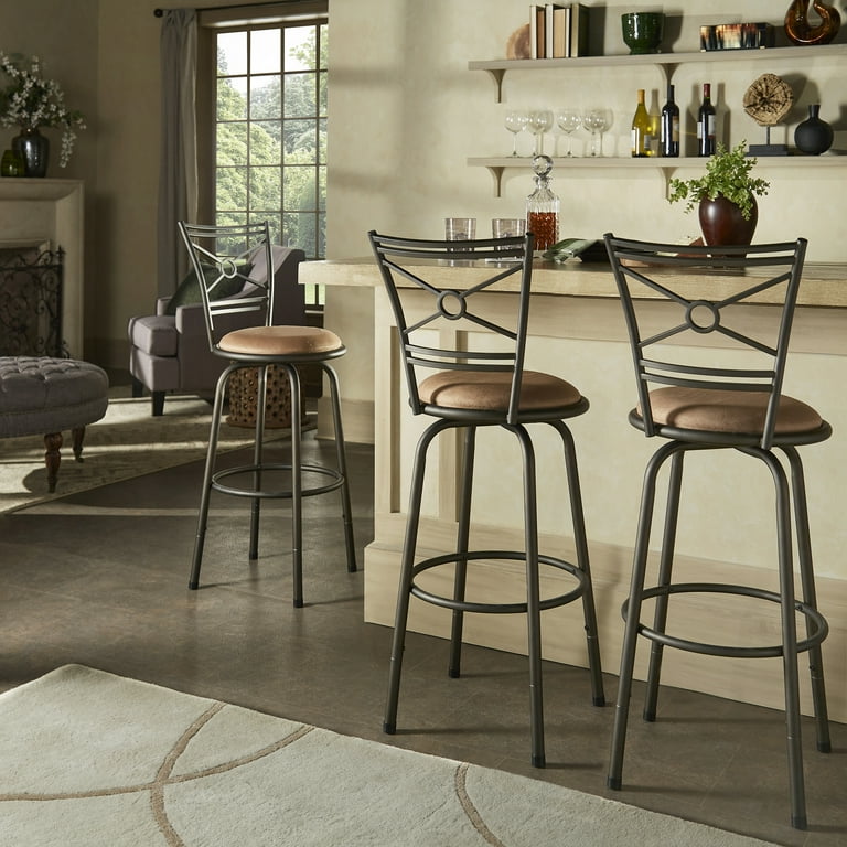 Weston Home Shapel Bar Stool Adjustable Height Bronze Set of 3 Walmart