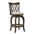 thumbnail image 1 of Weston Home Shapel Swivel Cherry Finish Counter Height Stool, Beige Linen, 1 of 5