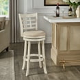 Weston Home Shapel Window Back 29"H Swivel Bar Stool, Antique White
