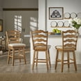 thumbnail image 1 of Weston Home Sheena Ladder Back 24" Wood Swivel Counter Stool, Antique Oak, 1 of 6