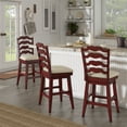 thumbnail image 1 of Weston Home Sheena Ladder Back 24" Wood Swivel Counter Stool, Antique Red, 1 of 6