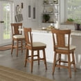 thumbnail image 1 of Weston Home Sheena Farmhouse Square Swivel Panel Back 24" Counter Height Stool, Oak, 1 of 6