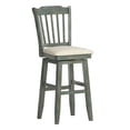 thumbnail image 1 of Weston Home Sheena Slat Back Bar Height Wood Swivel Stool, Antique Sage, 1 of 5