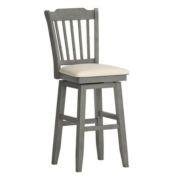 Weston Home Sheena Slat Bar Stool with Swivel, Antique Grey