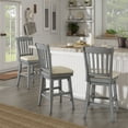 thumbnail image 1 of Weston Home Sheena Wood Slat Back 24-inch Counter Height Swivel Stool, Antique Grey, 1 of 6
