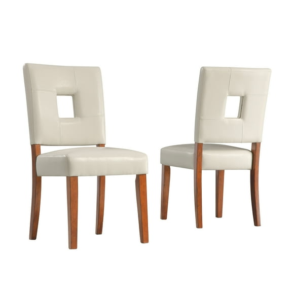 Weston Home Sive White Faux Leather Dining Chairs, Set of 2