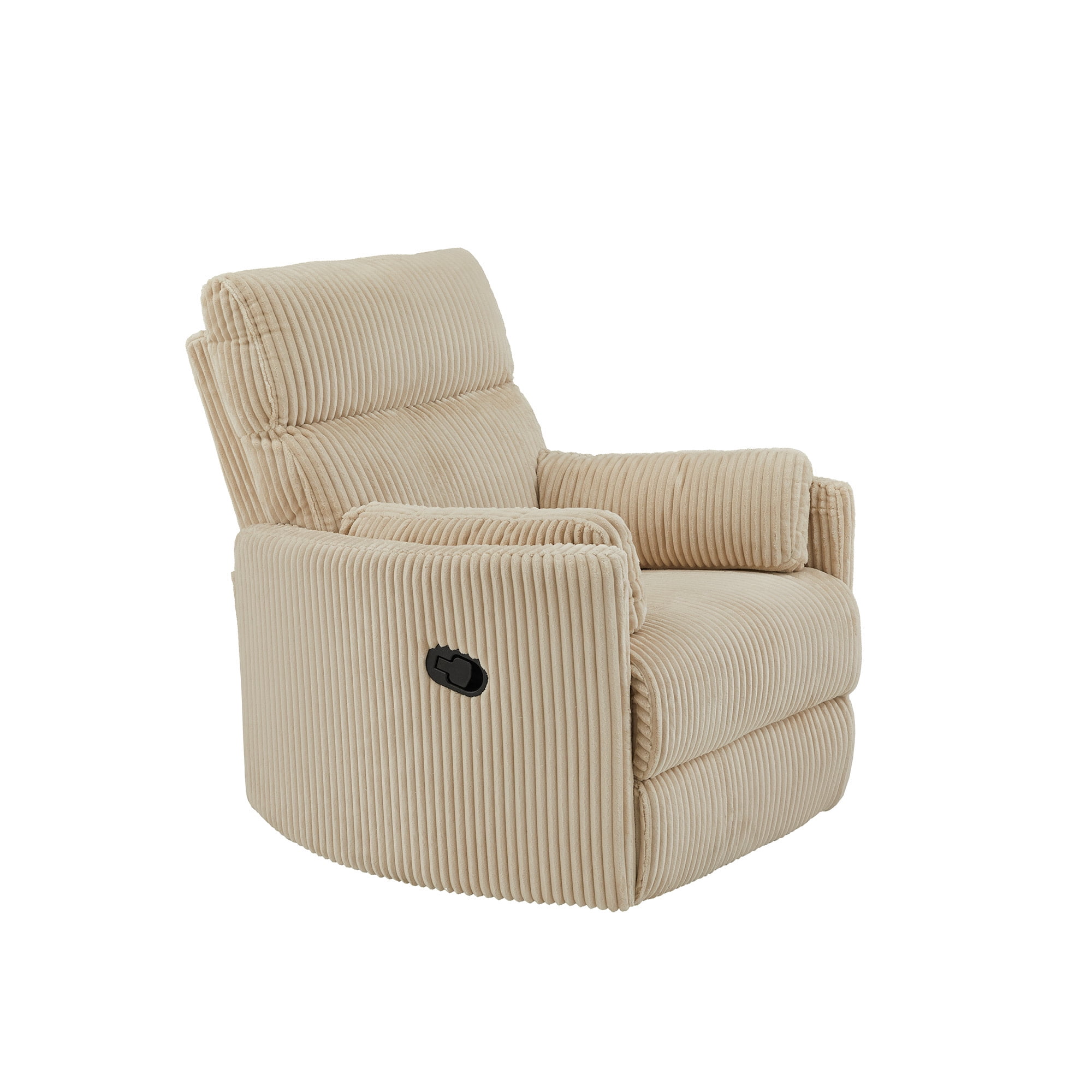 Weston Home Sloan Plush Corduroy Fabric Manual Swivel Glider Recliner, Beige
