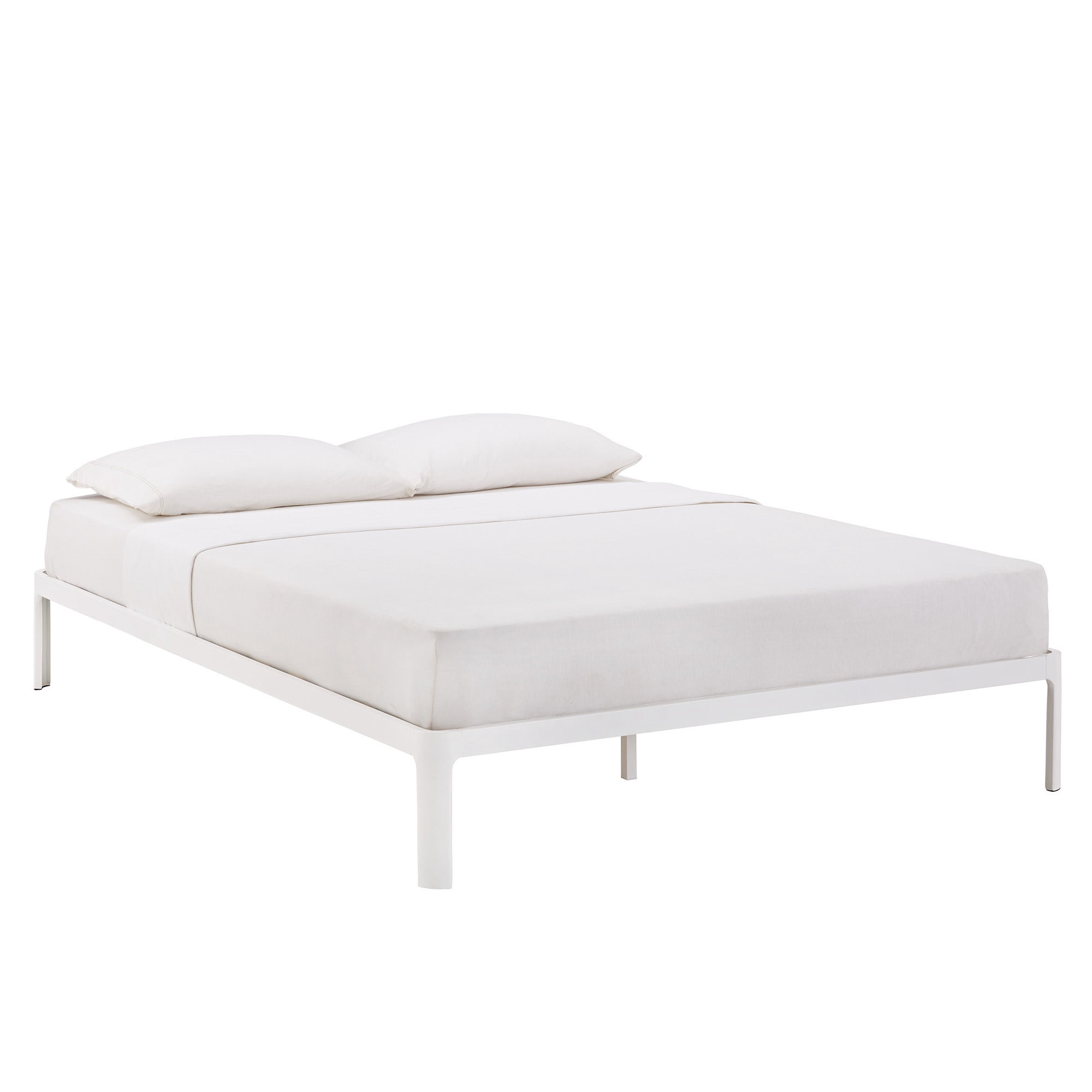 Weston Home Sveg Metal Platform Bed, Queen, White