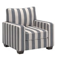 thumbnail image 1 of Weston Home Svolvar Modern Fabric Upholstered Square Arm Chair, Blue/White Strip Pattern Fabric, 1 of 7