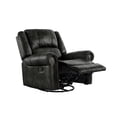 thumbnail image 1 of Weston Home Tippecanoe Polished Microfiber Nailhead Swivel Glider Recliner, Black, 1 of 11