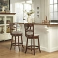 thumbnail image 1 of Weston Home Vertical Design Swivel Dark Cherry Finish Wood Counter Height Stool, Gray Linen, 1 of 2