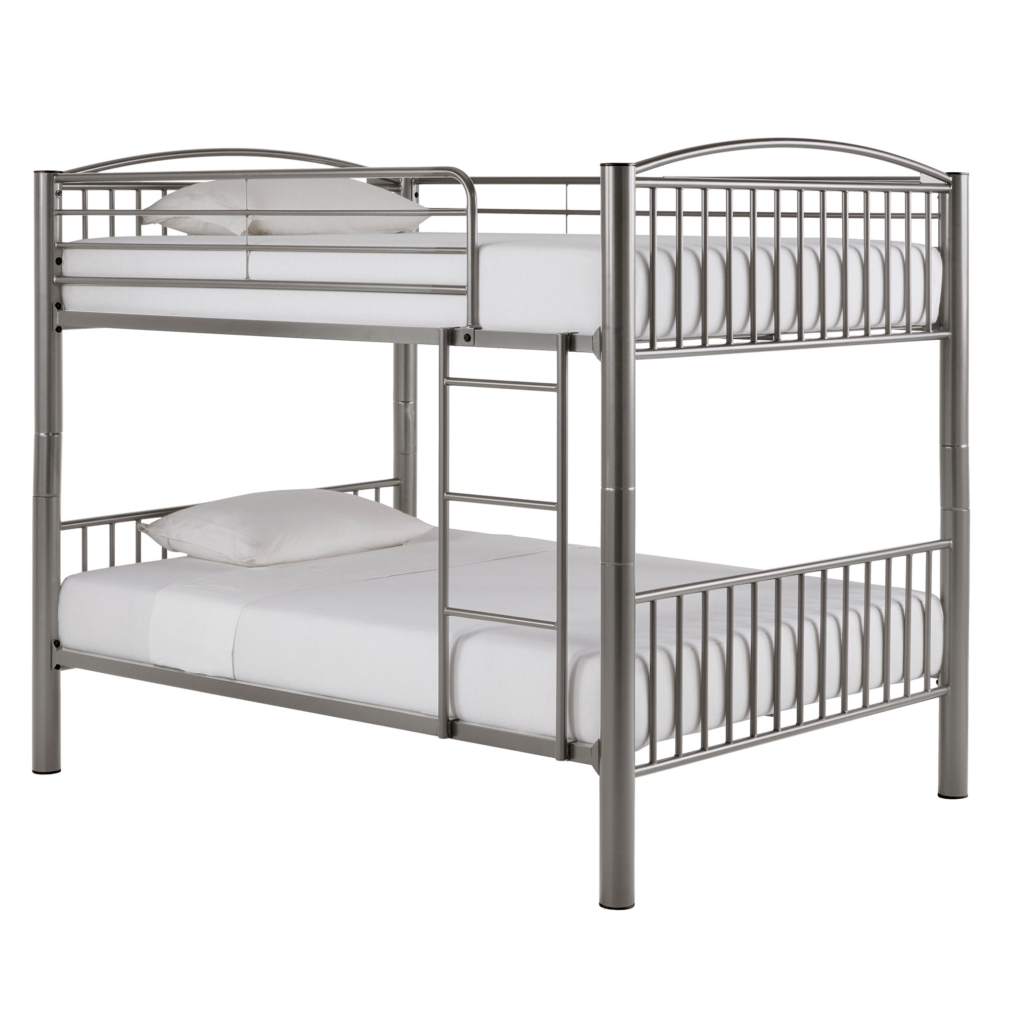Weston Home Visalia Kids Convertible Metal Full over Full Bunk Bed, Gray