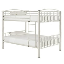 Weston Home Visalia Kids Convertible Metal Full over Full Bunk Bed, White
