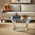 thumbnail image 1 of Weston Home Visby Chrome Finish Table Coffee Table with Glass Top, 1 of 5