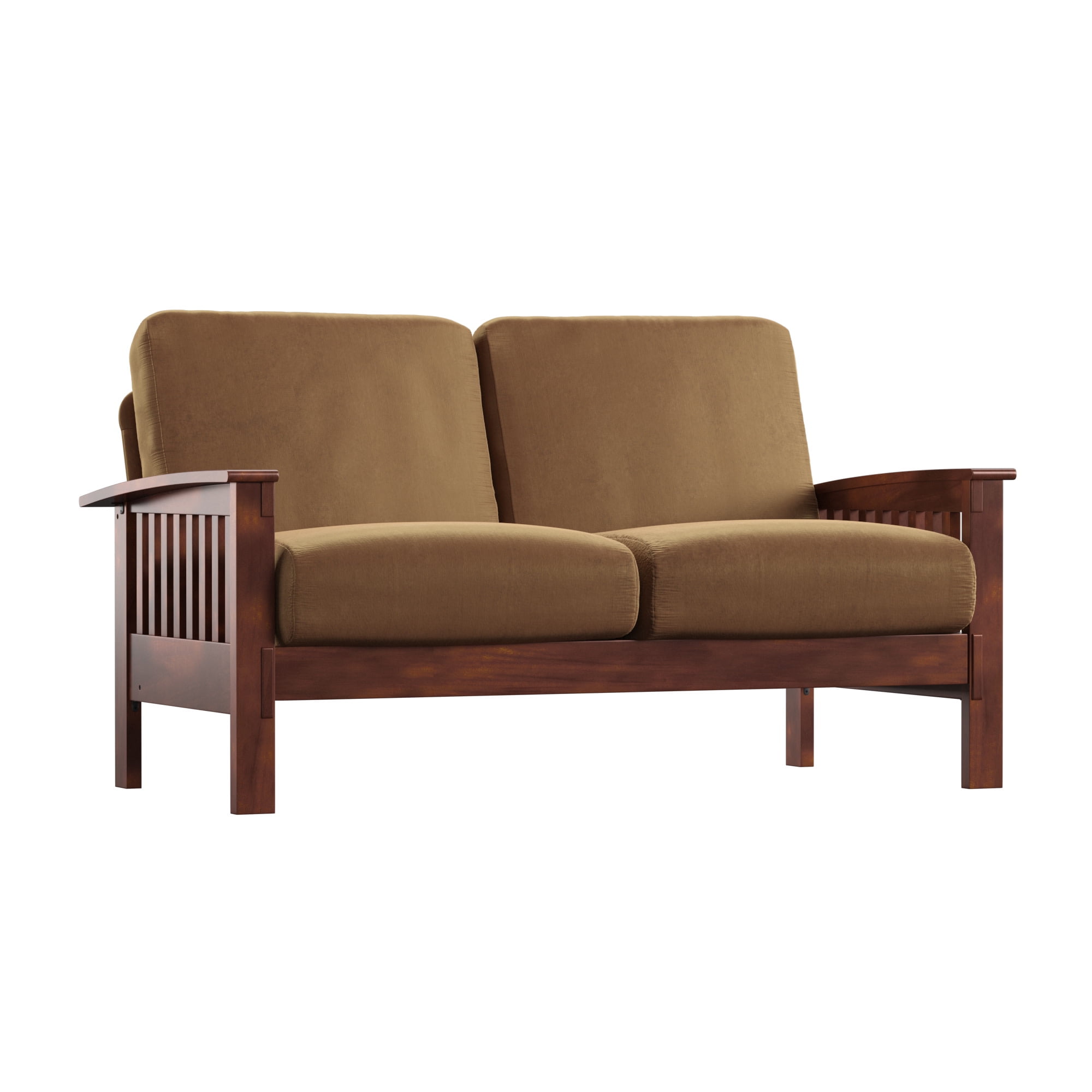Weston Home Warner Microfiber Loveseat, Rust