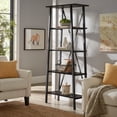 thumbnail image 1 of Weston Home Westyn Rustic X-Base 32-inch 4-Shelf Bookcase, Black Finish, 1 of 6