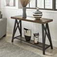 thumbnail image 1 of Weston Home Westyn Rustic X Base Wood Console Table with Shelf, Brown, 1 of 6