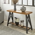 thumbnail image 1 of Weston Home Westyn Rustic X Base Wood Console Table with Shelf, Oak, 1 of 7