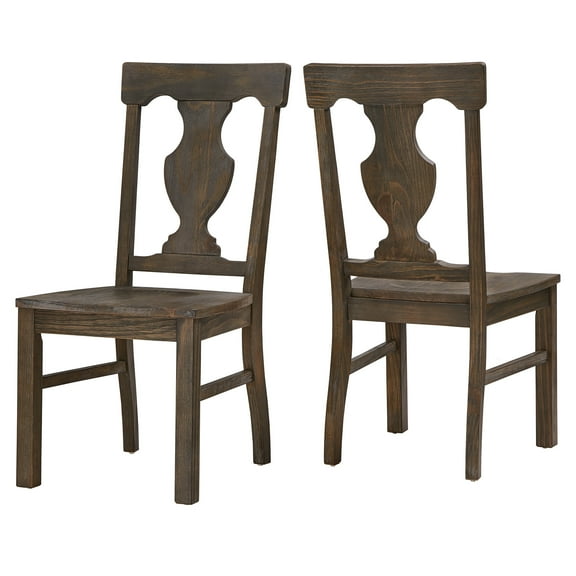 Weston Home Wood Fiddle Back Dining Chairs, Set of 2