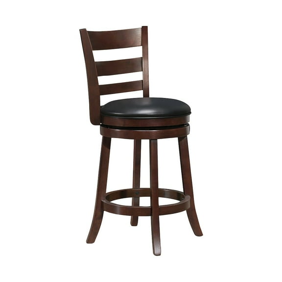 Weston Home Woodhaven Hill 24" Wood Swivel Counter Stool, Cherry/Black